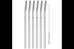 Nerezová brčka a čistící kartáček WMF Baric 24 cm 6 ks 06.0896.6040