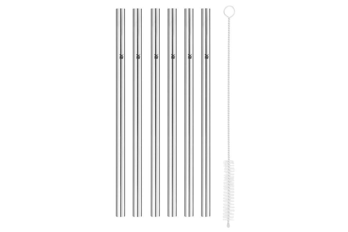 Nerezová brčka WMF 18 cm 6 ks a kartáček 608976040