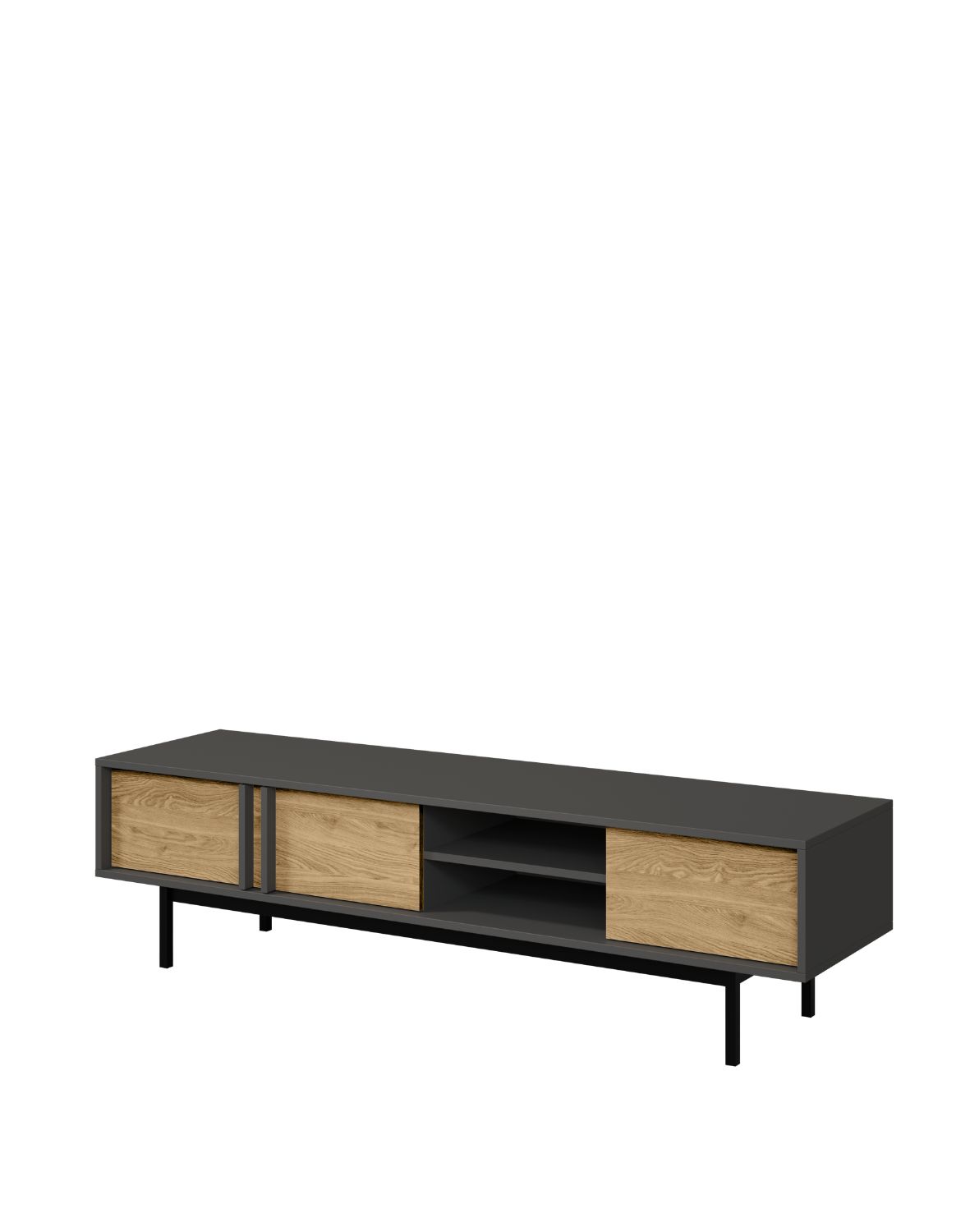Nízký TV stolek 160 cm na nožičkách (Reg9 Alsy antracit/dub olejovaný)