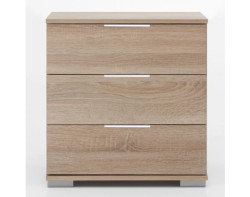 Noční stolek Easy Plus, 3 zásuvky, dub sonoma