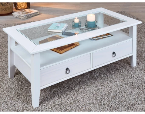 Obdélný konferenční stolek Provence, bělená borovice