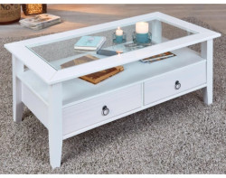 Obdélný konferenční stolek Provence, bělená borovice