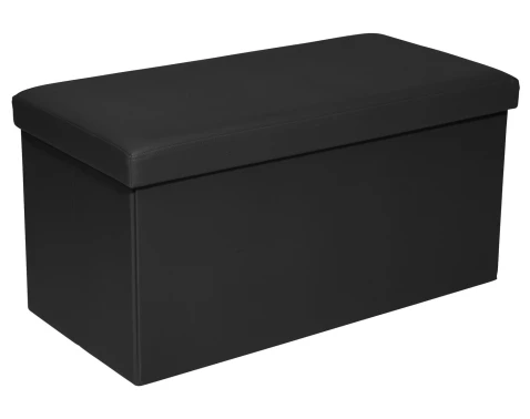 Obdélný taburet Rico, černá ekokůže