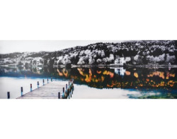 Obraz na plátně Krajina 150x50 cm, černobílá/barevná