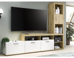 Obývací stěna Jacky, dub artisan/bílá