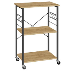 Odkládací stolek na kolečkách se 3 policemi TAYLOR ARTISAN 60x40 cm