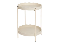Odkládací stolek RAVELO Ø 40,5 cm, béžový
