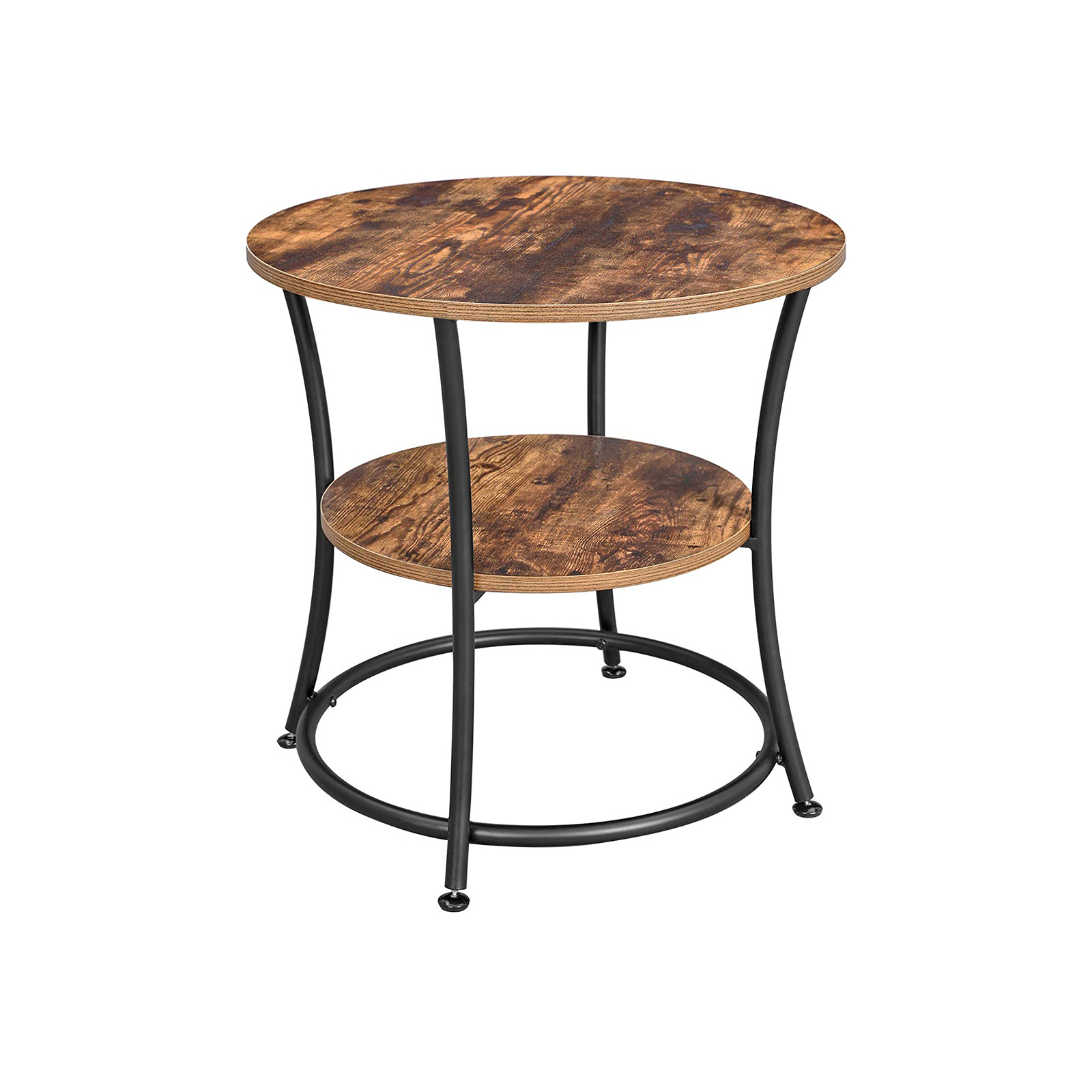 Odkládací stolek TAYLOR Ø 55 cm, rustikálně hnědý