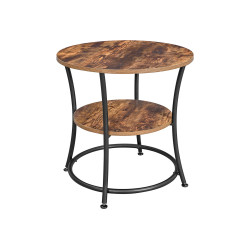 Odkládací stolek TAYLOR Ø 55 cm, rustikálně hnědý