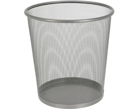 Odpadkový koš na papír 28 cm, stříbrný kov
