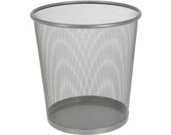 Odpadkový koš na papír 28 cm, stříbrný kov