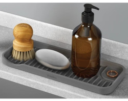 Organizér/odkapávač ke dřezu Tidy-Mat 23x9 cm, šedý