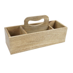 Organizér z mangového dřeva s  rukojetí PORTI