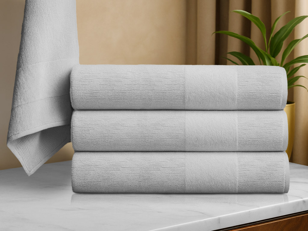 Osuška CARRARA 70x140 cm světle šedá, 100% bavlna