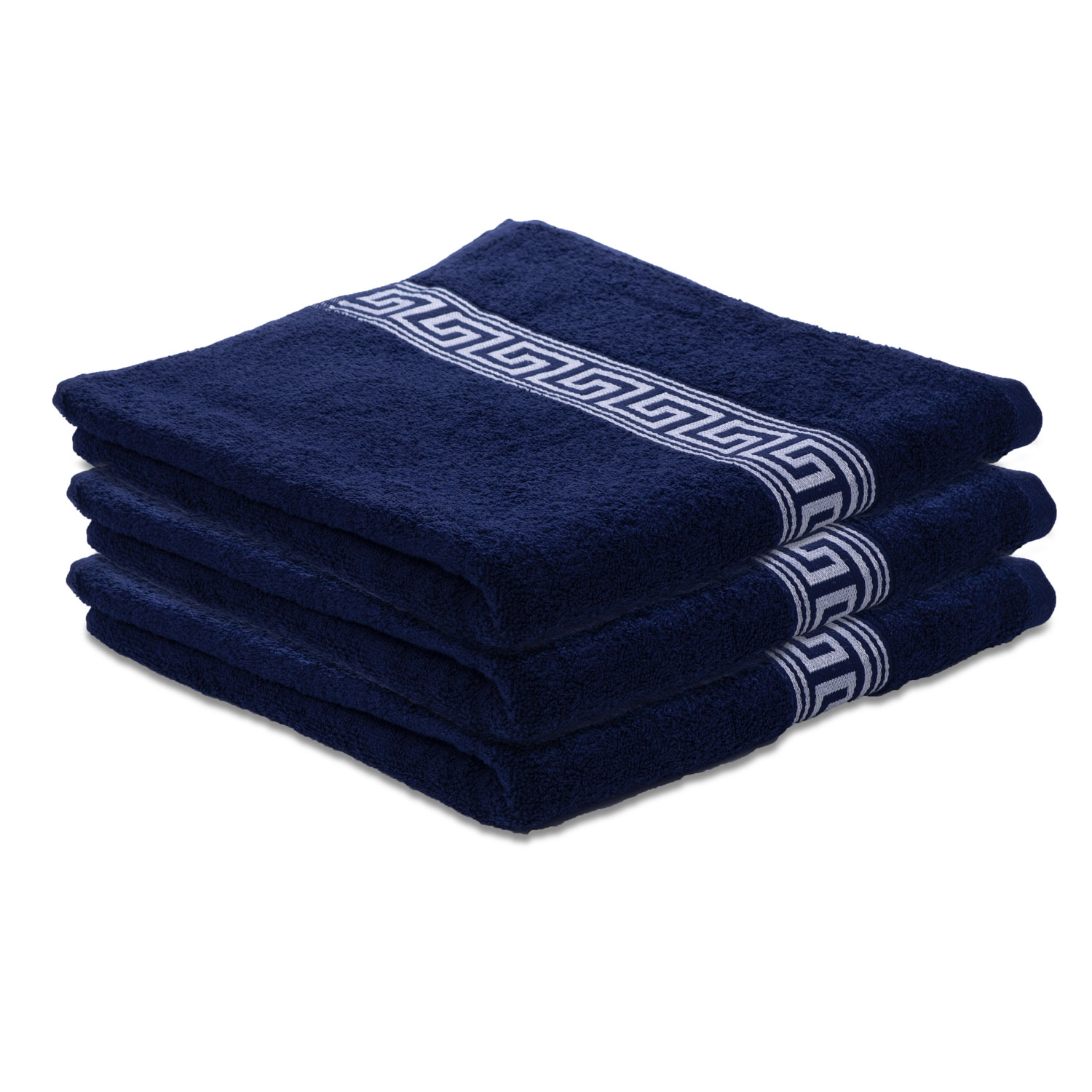Osuška GREEK 70x130 cm tmavě modrá, 100% bavlna
