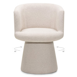 Otočné designové křeslo YATO, krémové