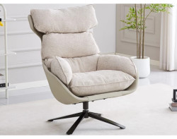 Otočné křeslo Pavia, světle béžová tkanina