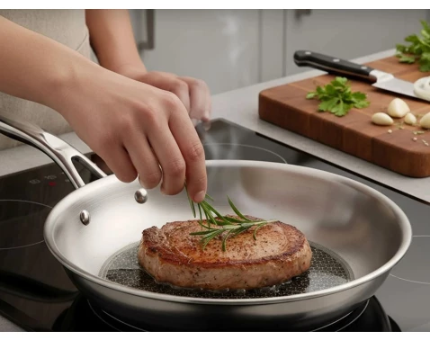 Pánev s ochrannou mřížkou Signature 32 cm, nerezová ocel