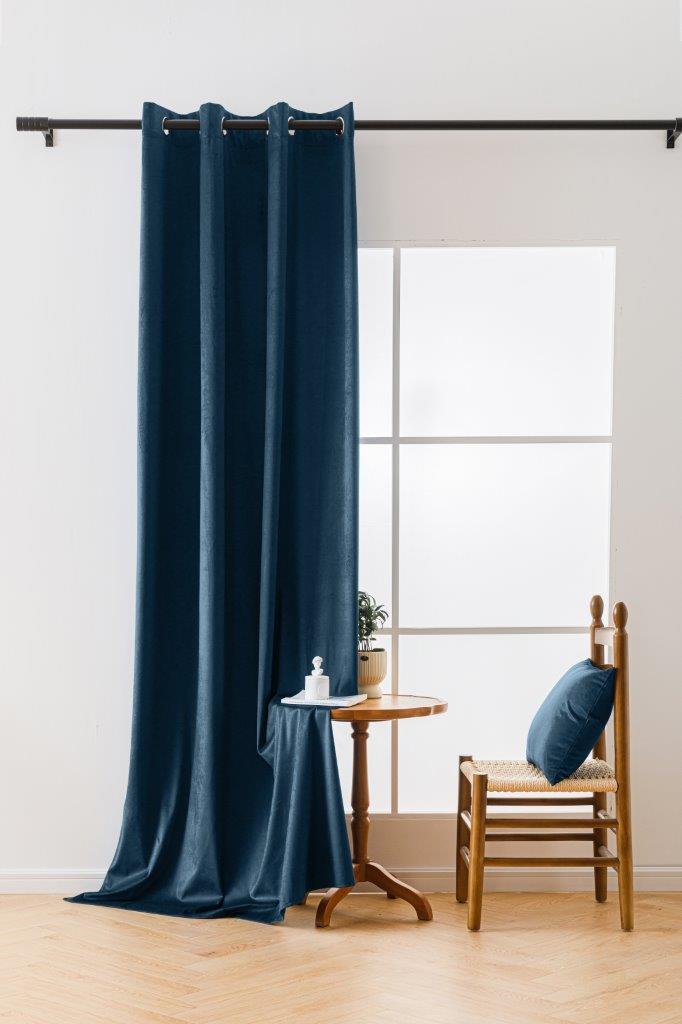 Petrolejový zatemňovací závěs VELVET 140x250 cm Zavěšení: Kovové kroužky