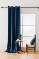 Petrolejový zatemňovací závěs VELVET 140x250 cm Zavěšení: Kovové kroužky