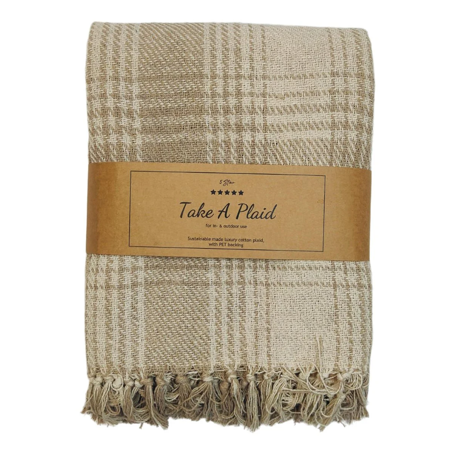 Pikniková deka TAKE A PLAID 160x160 cm, béžová