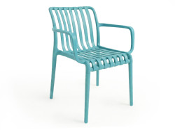 Plastová židle TREGO s područkami, modrá