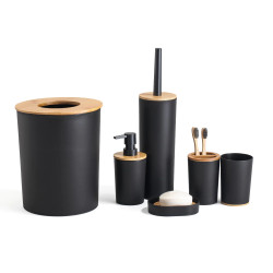 Plastový koupelnový set HERZBERG 6 ks černý