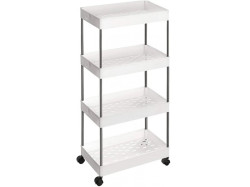 Plastový regál na kolečkách CART 22x40x86 cm bílý