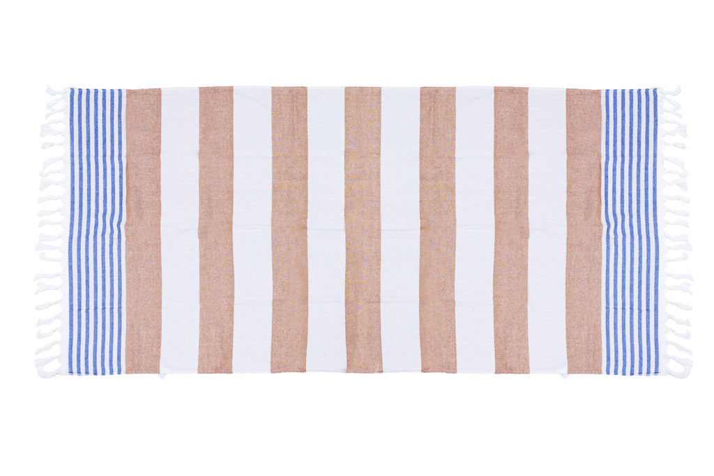 Plážová osuška FARAO 90 x 180 cm, hnědo-bílá