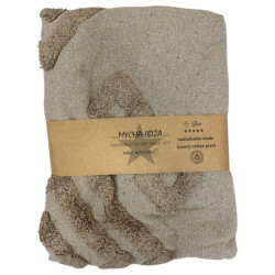 Pléd z recyklované bavlny MYCHA IBIZA 130x170 cm, béžový