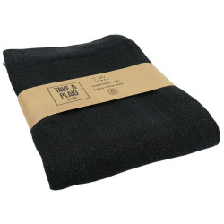 Pléd z recyklované bavlny TAKE A PLAID 125x150 cm, černý