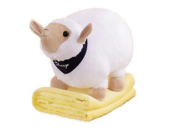 Plyšová OVEČKA s dětskou dekou uvnitř bílá