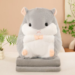 Plyšový KŘEČEK s dětskou dekou uvnitř, šedý