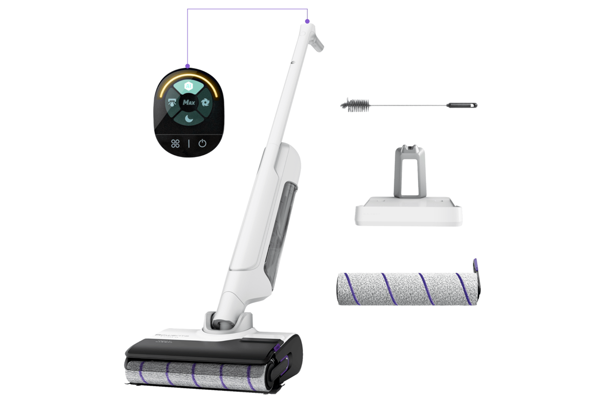 Podlahová myčka a víceúčelový vysavač 2v1 Rowenta X-Clean 10 AI Wet&Dry GZ7540WO Černá/Bílá