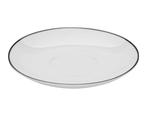 Podšálek Luna Black Line 14 cm, bílý