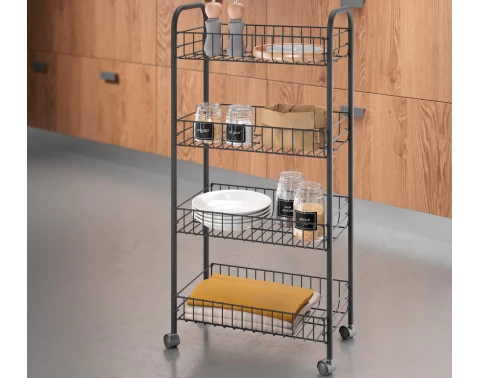 Pojízdný regál Ascona Lava TouchTherm 4, černý mat