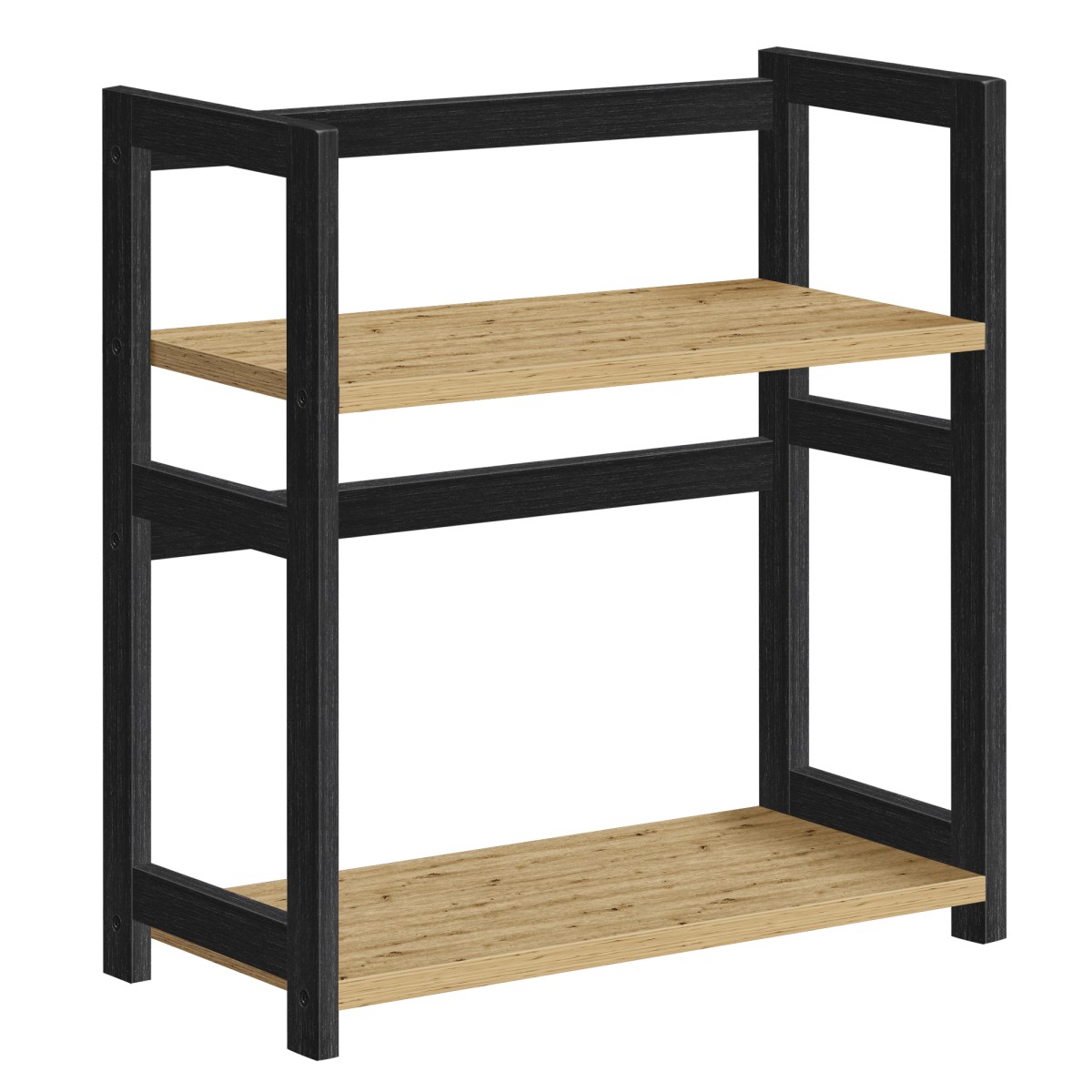 Police na stůl NORDEKO 41x41 cm, černá / dub artisan