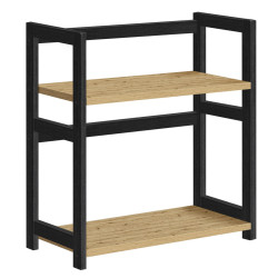 Police na stůl NORDEKO 41x41 cm, černá / dub artisan