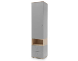 Policová skříň se zásuvkami Room 45 cm, dub biscuit/šedá
