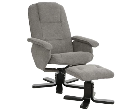Polohovací křeslo s taburetem Helga, myší šedá látka