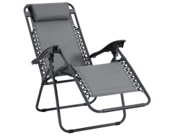 Polohovatelné zahradní křeslo Hannover, světle šedé