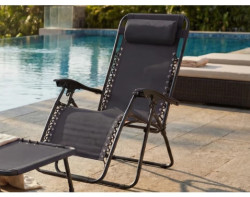 Polohovatelné zahradní křeslo Hannover, černé