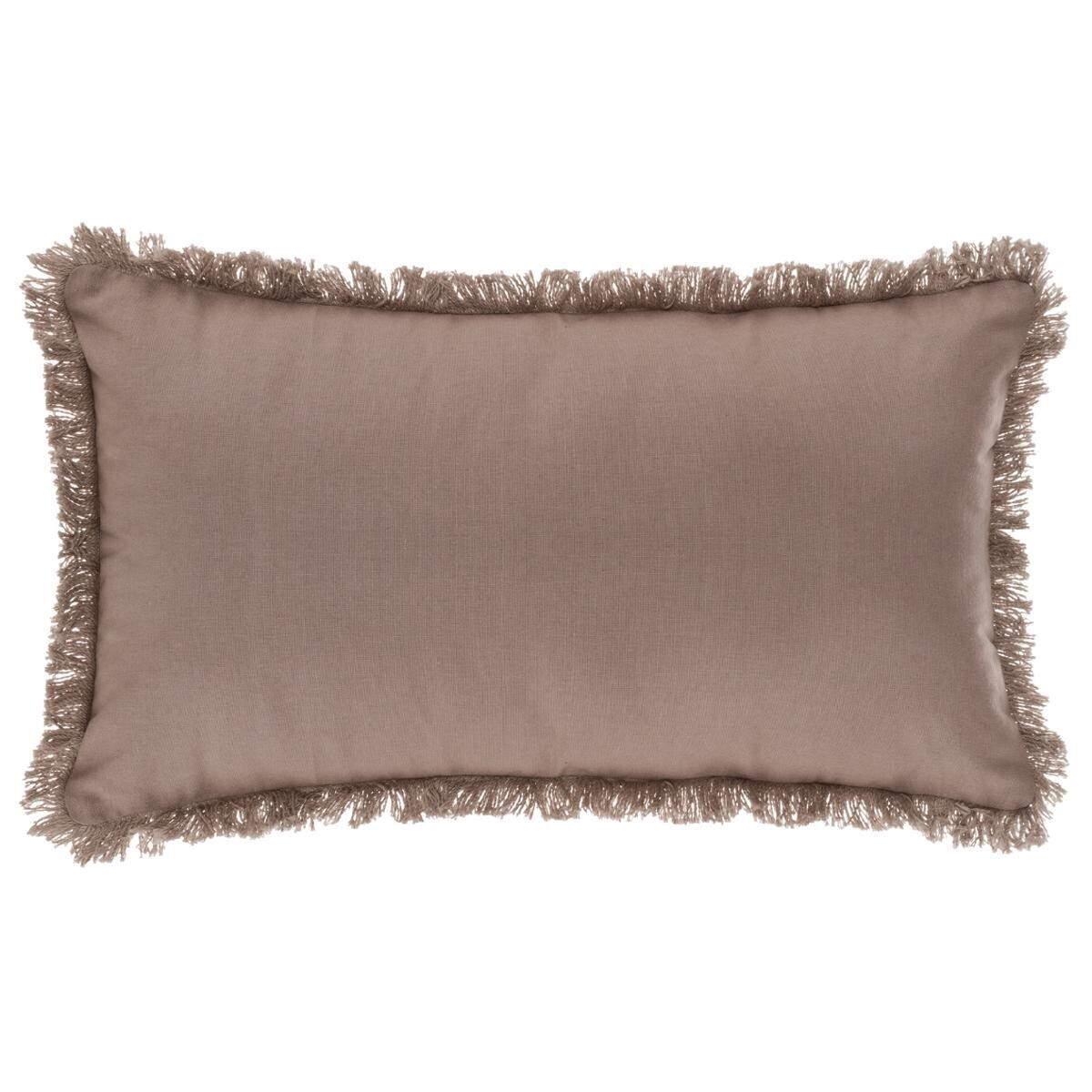 Polštář s třásněmi v barvě taupe FRINGE 30x50 cm