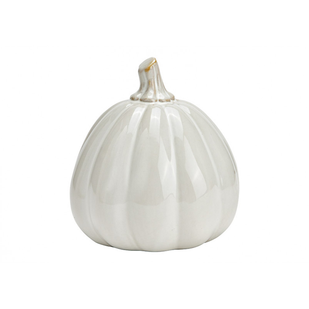 Porcelánová dekorace dýně PUMPKIN WHITE 12x13 cm bílá