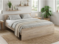 Postel ELISA 140 x 200 cm, dub sonoma Matrace: Bez matrace, Rošt: Bez roštu