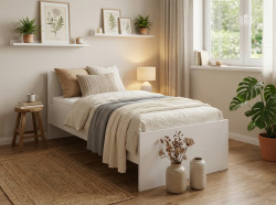 Postel ELISA 90 x 200 cm, bílá Matrace: Bez matrace, Rošt: Bez roštu