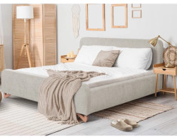 Postel Flamingo 180x200 cm, šedo-béžová strukturovaná tkanina