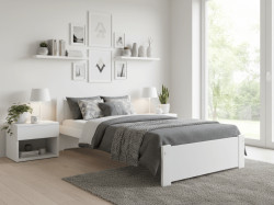 Postel IKAROS 90 x 200 cm, bílá Matrace: Bez matrace, Rošt: Bez roštu