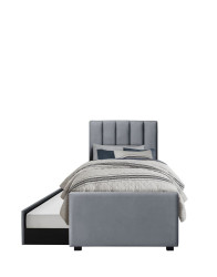 Postel pro mládež Russo 90x200, s přistýlkou, popelavá, velvet