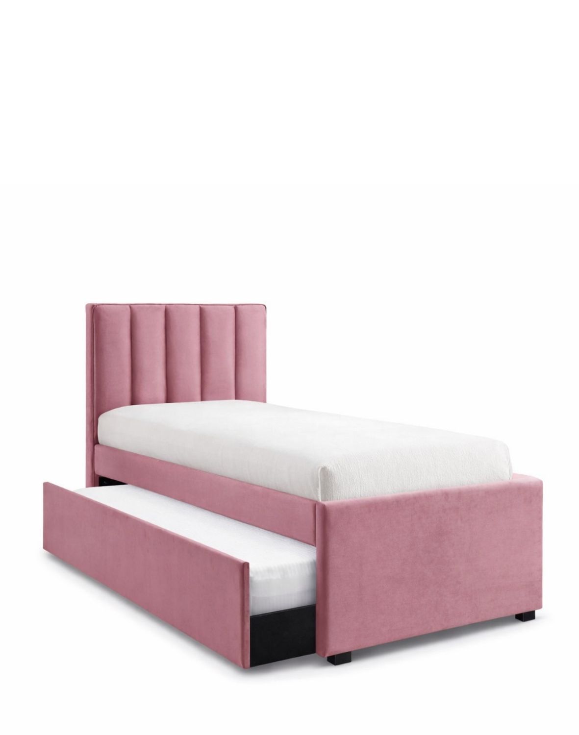 Postel pro mládež Russo 90x200, s přistýlkou, růžová, sametová